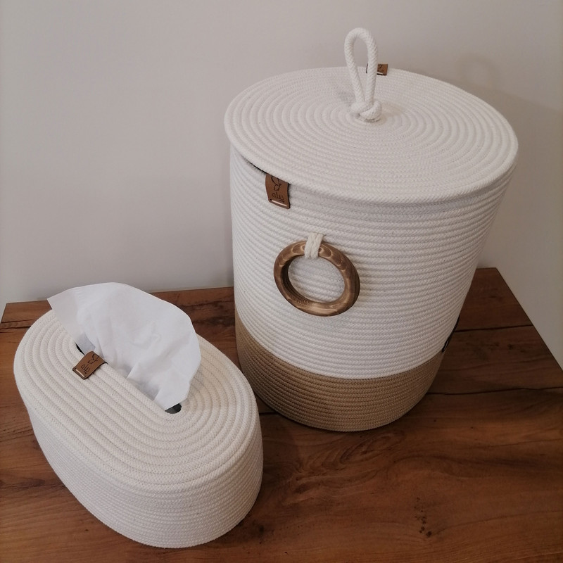 ست سطل و جای دستمال پیله مدل قیطانی کد 416