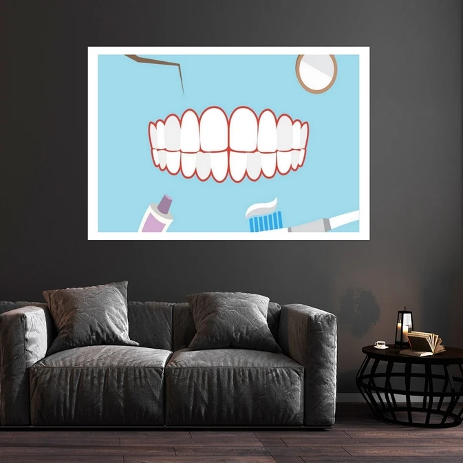 تابلو بکلیت طرح بهداشت دهان و دندان مدل قاب شاسی W-s9458