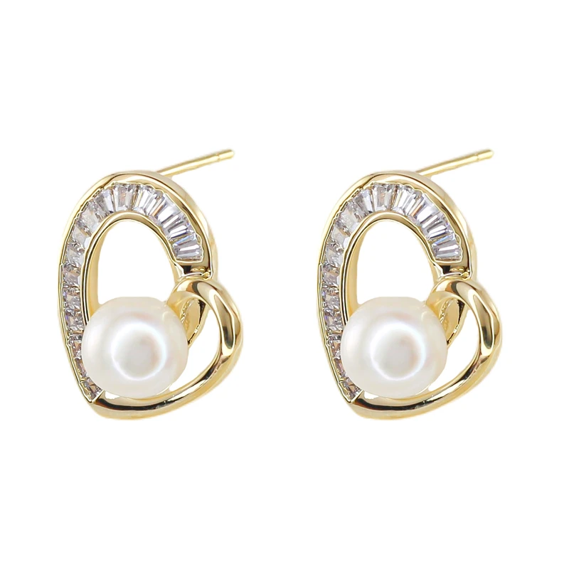 گوشواره میخی زنانه زودیکا مدل قلبی کد AAC1450