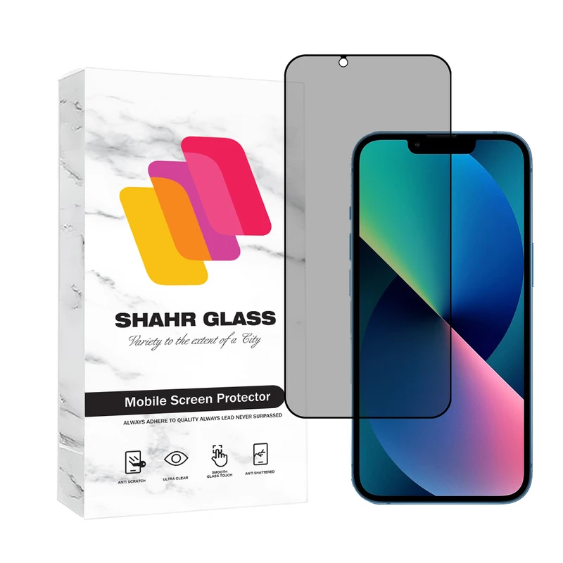 محافظ صفحه نمایش حریم شخصی شهر گلس مدل PRIVFULLS مناسب برای گوشی موبایل اپل iPhone 13 Pro / 13 / 14