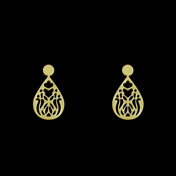 گوشواره طلا 18 عیار زنانه مدوپد مدل هندسی کد GA1-13946