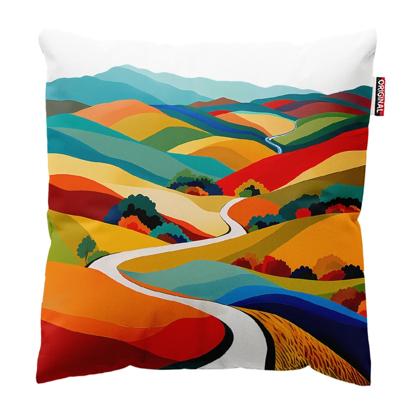 کوسن پاد آفرین مدل مینیمال طرح منظره کد PK402171 سایز 40*40 سانتی متر