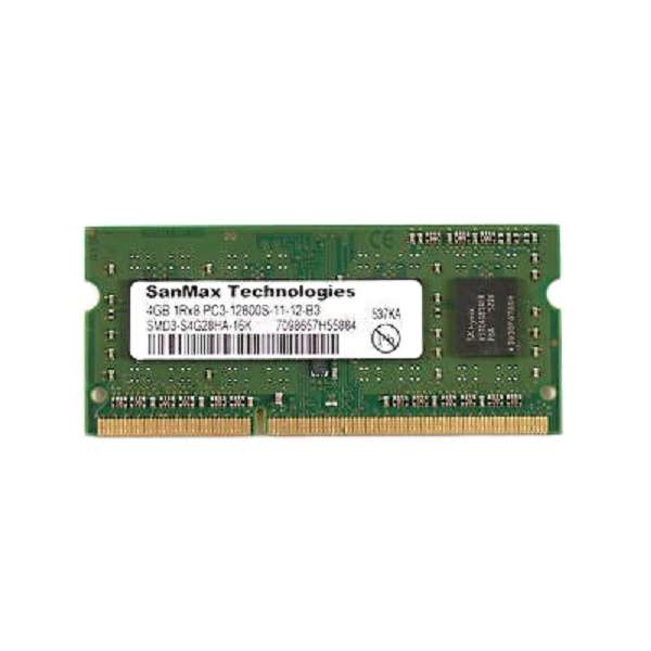 رم لپ تاپ DDR3 تک کاناله 1600 مگاهرتز CL11 سان مکس مدل PC3-12800 ظرفیت 4 گیگابایت