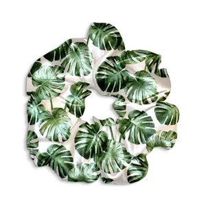 کش مو زنانه مدل اسکرانچی طرح برگ انجیری کد SCH0181