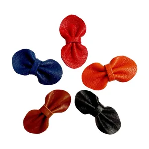 گیره مو دخترانه مدل پاپیون چرمی 546 مجموعه پنج عددی