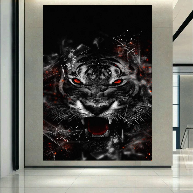 تابلو شاسی طرح حیوانات مدل Mad Tiger  کد AR1205