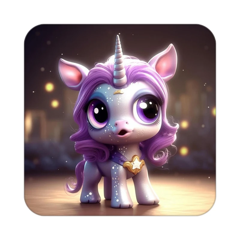 زیر لیوانی کاکتی طرح اسب تک شاخ و یونیکورن مدل mp29283