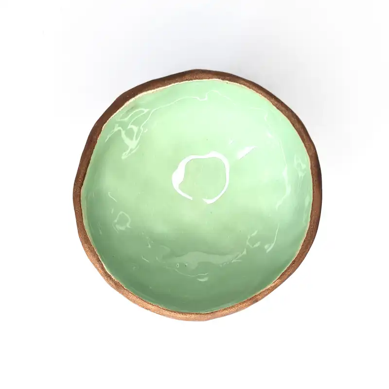 کاسه سفالی مدل پایه دار طرح مداد رنگی