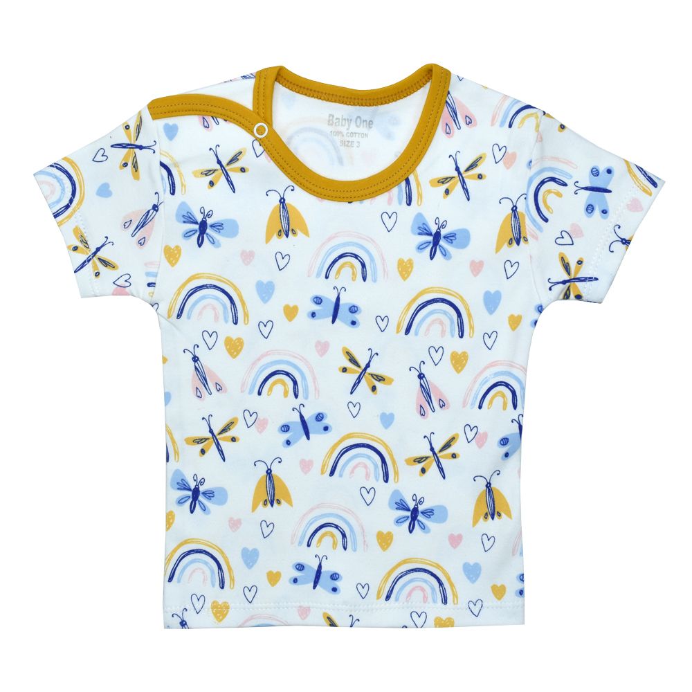 تی شرت آستین کوتاه نوزادی بی بی وان مدل سنجاقک -  - 1