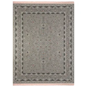 فرش ماشینی 1500شانه نگین مشهد طرح افشان زمینه نقره ای