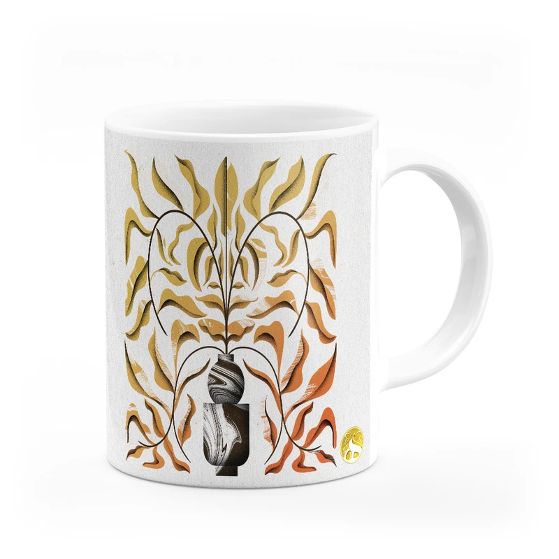 ماگ هومرو طرح گل و گلدان مدل MG8831