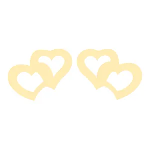 گوشواره طلا 18 عیار زنانه کرابو طرح دو قلب مدل Kr5199