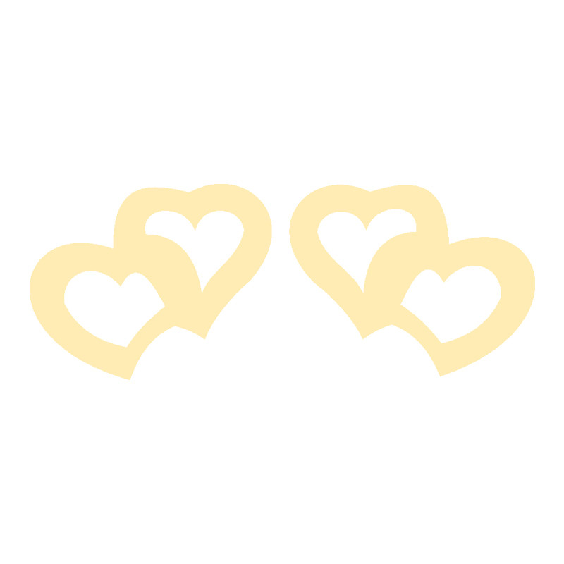 گوشواره طلا 18 عیار زنانه کرابو طرح دو قلب مدل Kr5199