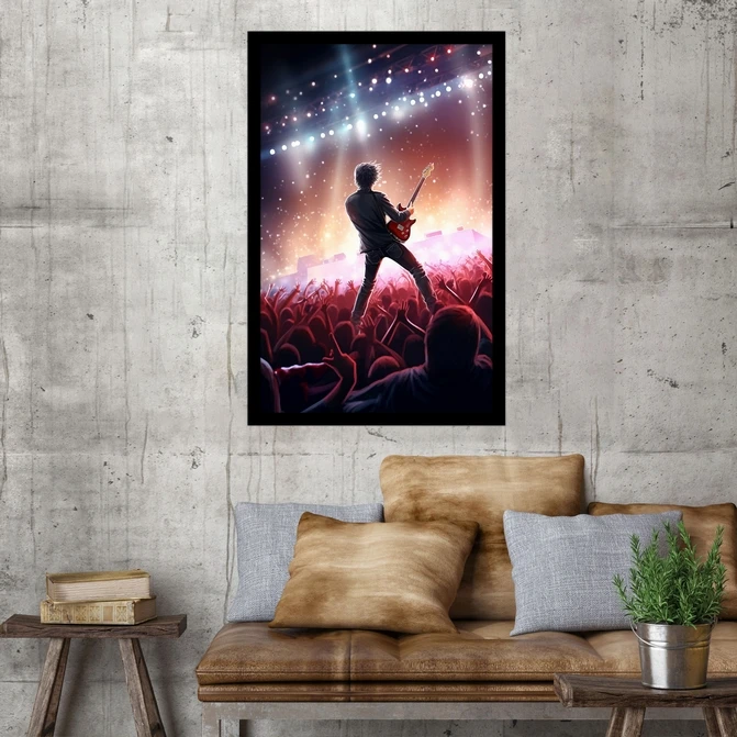 تابلو نوری بکلیت طرح آلات موسیقی و نوازندگی گیتار  مدل B-MID-17765