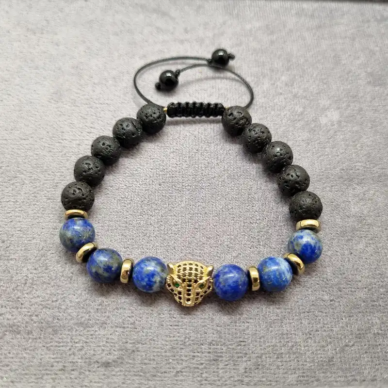 دستبند زنانه مدل سنگ لاجورد