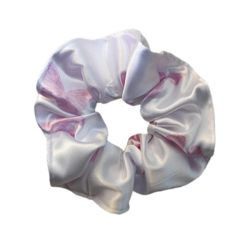 کش مو زنانه مدل اسکرانچی ساتن ابریشم طرح پروانه