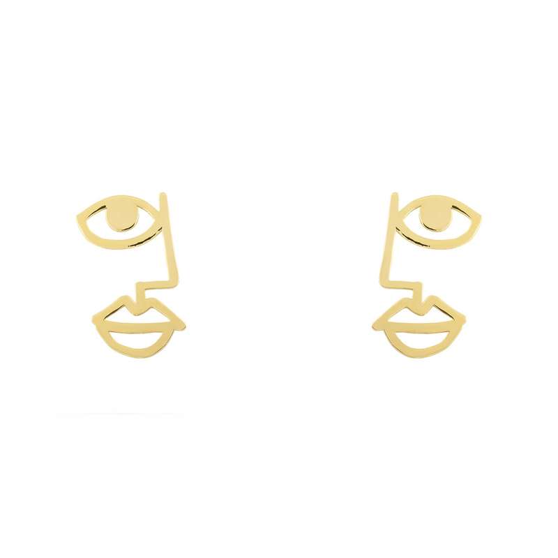 گوشواره طلا 18 عیار زنانه طلا و جواهر درریس مدل رخ