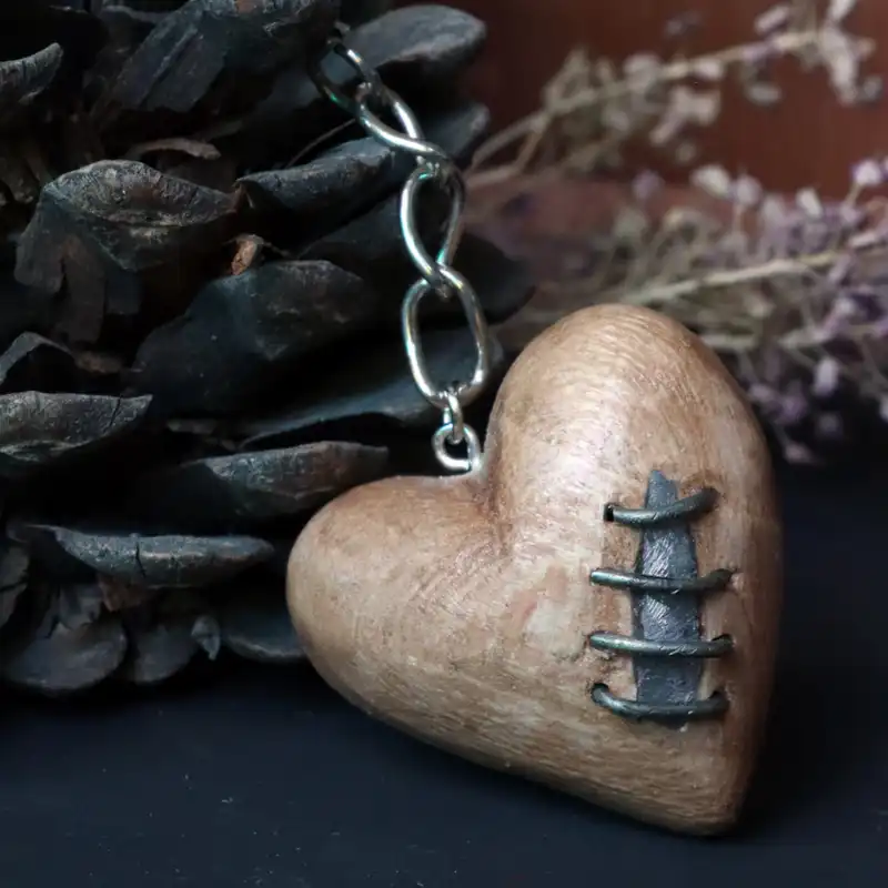 جاکلیدی چوبی طرح قلب