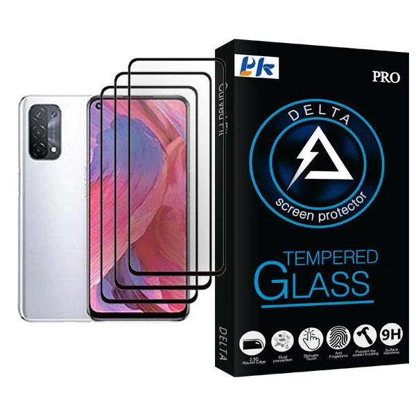 محافظ صفحه نمایش پی کی مدل Delta Glass MIX003 مناسب برای گوشی موبایل اوپو A74 5G بسته سه عددی