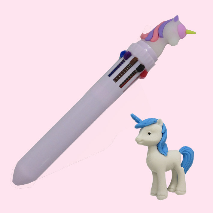 خودکار مدل 10 رنگ طرح اسب تک شاخ یونیکورن کد p