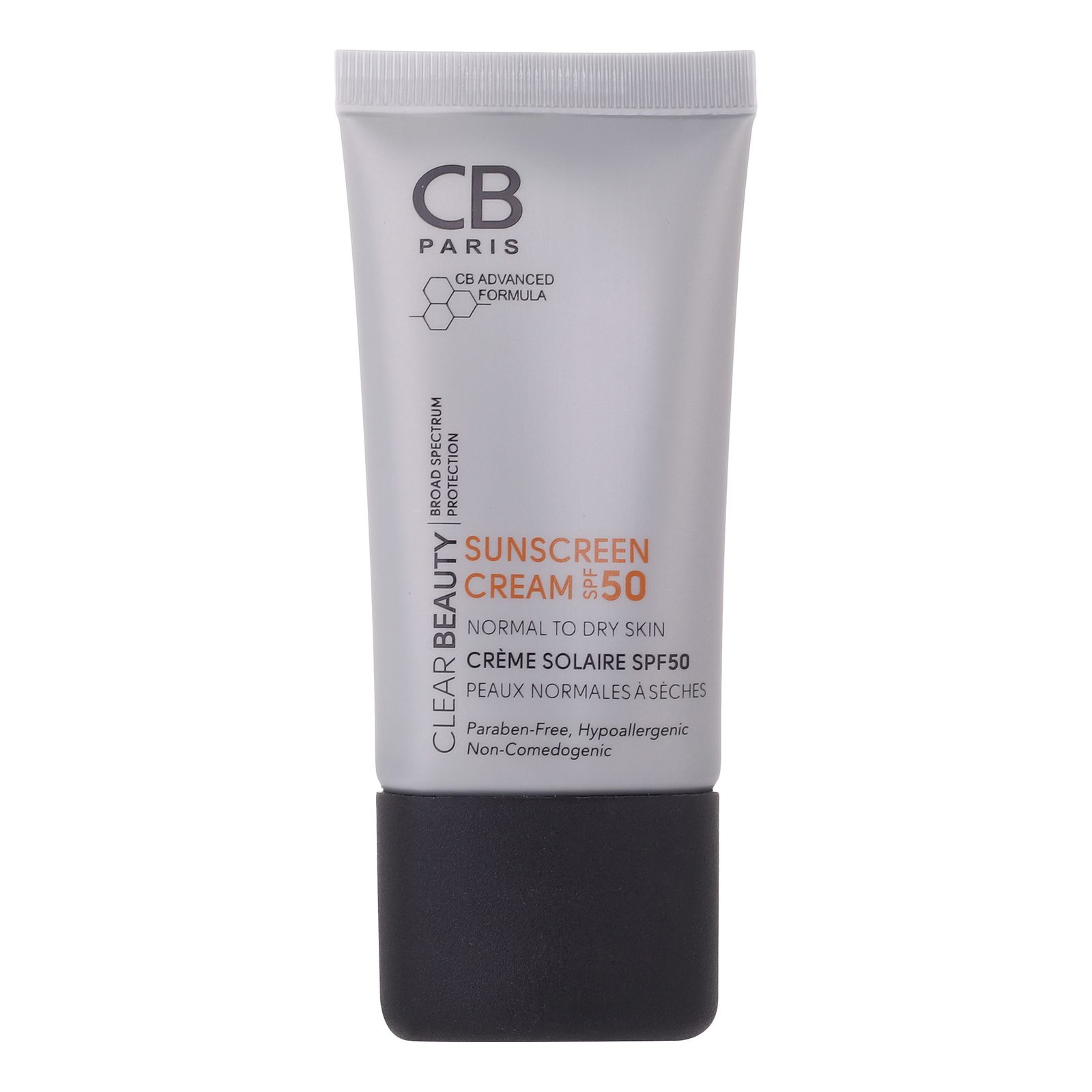 کرم ضد آفتاب بدون رنگ سی بی پاریس SPF 50 مدل 054 ‌مناسب پوست‌های معمولی و خشک حجم 40 میلی‌لیتر -  - 1
