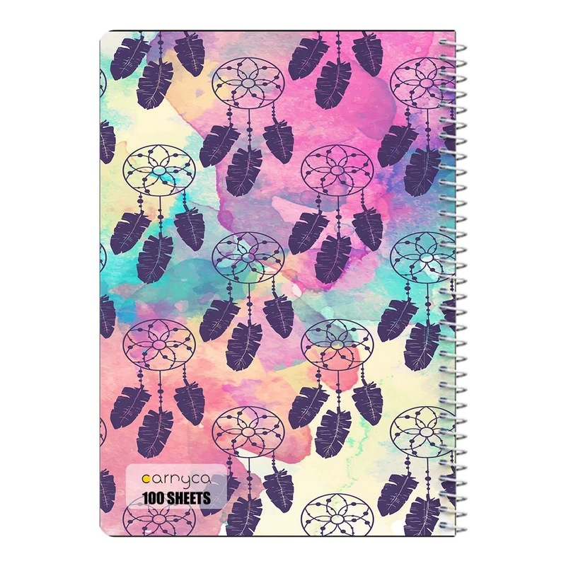 دفتر مشق 100 برگ سیمی کارنیکا طرح پترن بوهو Boho Pattern کد 78862