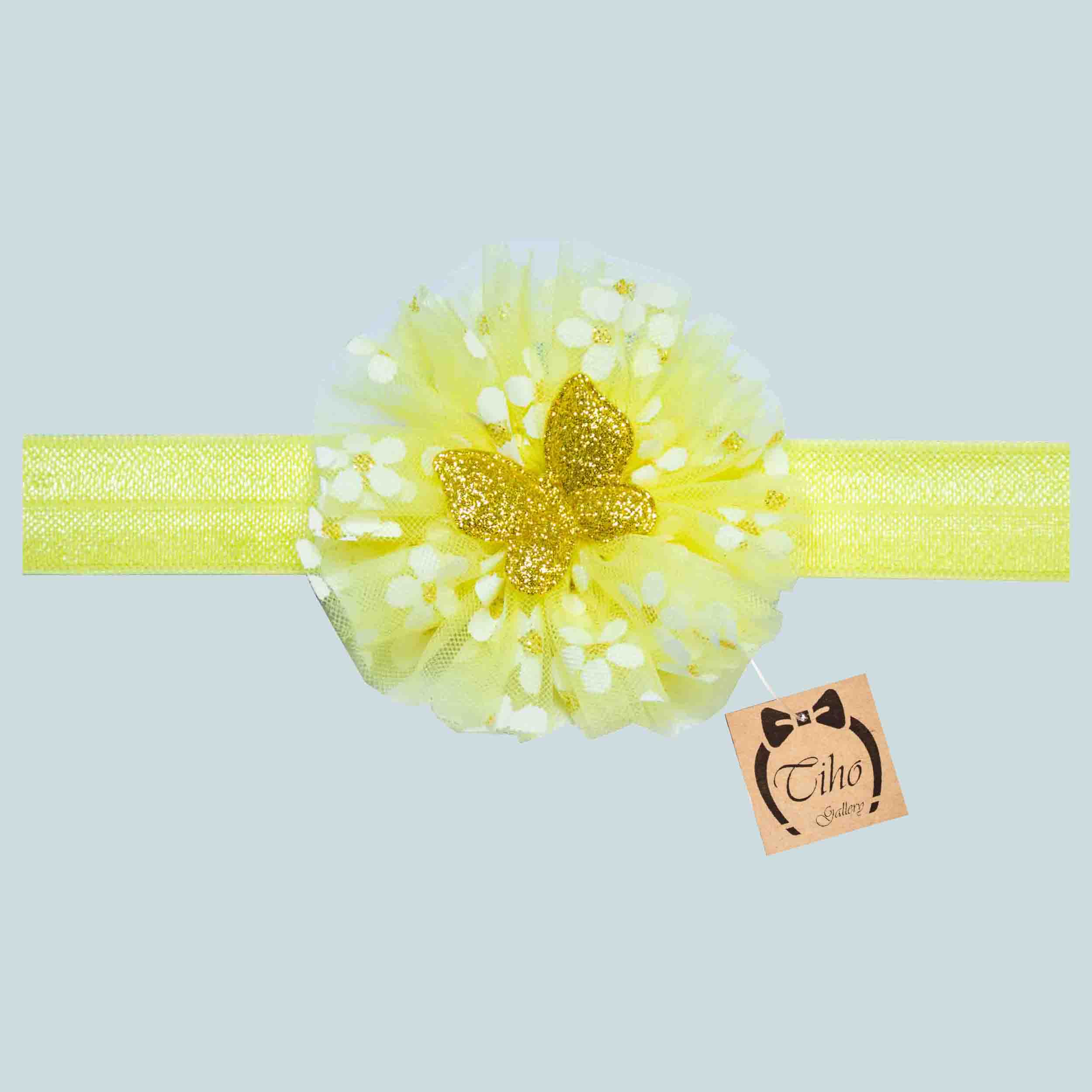 هدبند نوزادی مدل آناشید رنگ زرد