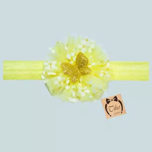 هدبند نوزادی مدل آناشید رنگ زرد