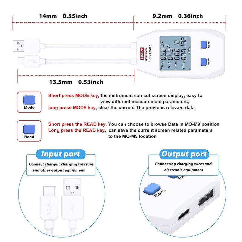 تستر درگاه USB یونی تی مدل UT658DUAL