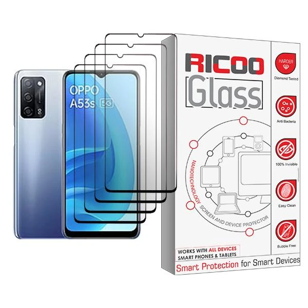 محافظ صفحه نمایش ریکو مدل Ricoo Glass MIX004 مناسب برای گوشی موبایل اوپو A53s 5G بسته چهار عددی