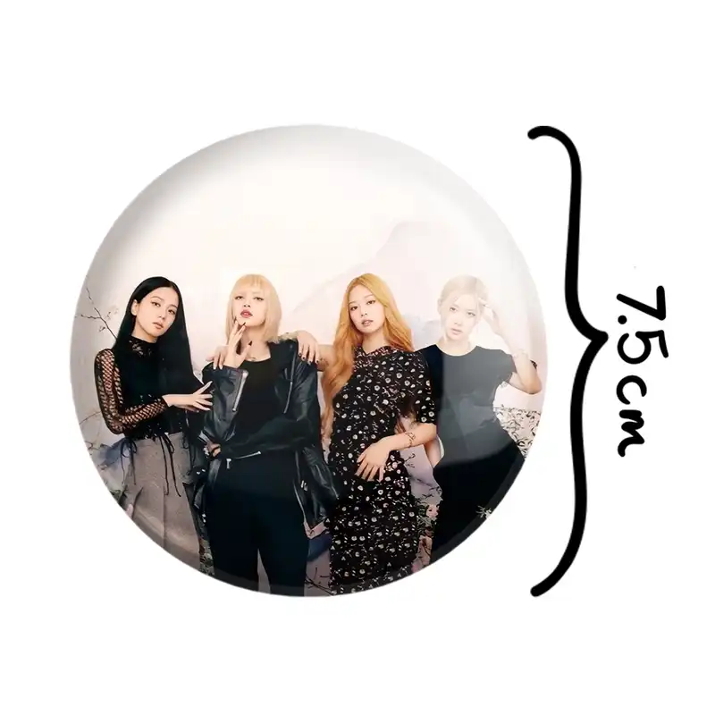 آینه جیبی خندالو طرح گروه بلک پینک Black Pink مدل تاشو کد 16685