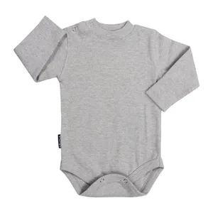 بادی آستین بلند نوزادی آدمک کد 17100 رنگ طوسی