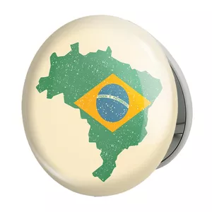 آینه جیبی خندالو طرح پرچم برزیل مدل تاشو کد 20684 