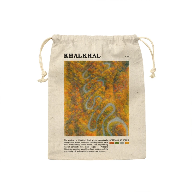 کیسه نان و سبزی ترمه طراحان ایده مدل جاده اسالم خلخال کد map0801 - S سایز 19x19 سانتی متر