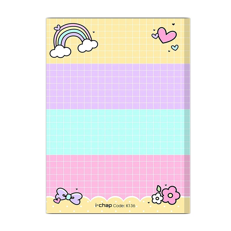 کاغذ یادداشت آی چاپ طرح سنبل کد K138 سایز 10*14 سانتی متر بسته 50 عددی