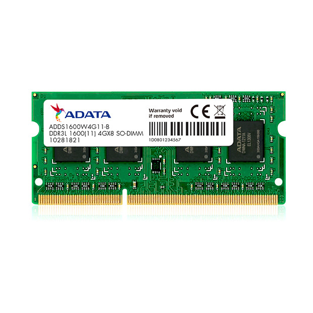 رم لپ تاپ DDR3L تک کاناله 1600مگاهرتز ای دیتا مدل ADDS1600W4G11-S ظرفیت 4 گیگابایت