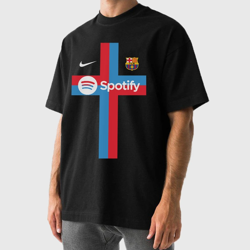 تی شرت آستین کوتاه مردانه مدل اسپرت بارسلونا کد v050