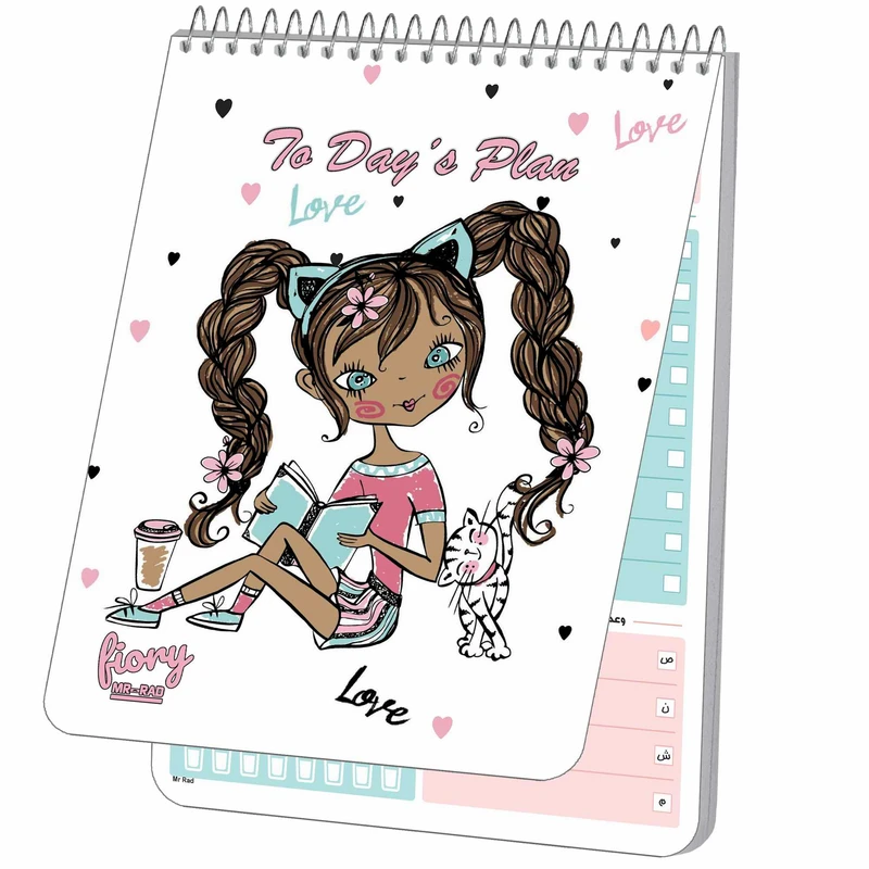 دفترچه یادداشت مستر راد مدل to do list طرح دختر فانتزی کد fiory 1778