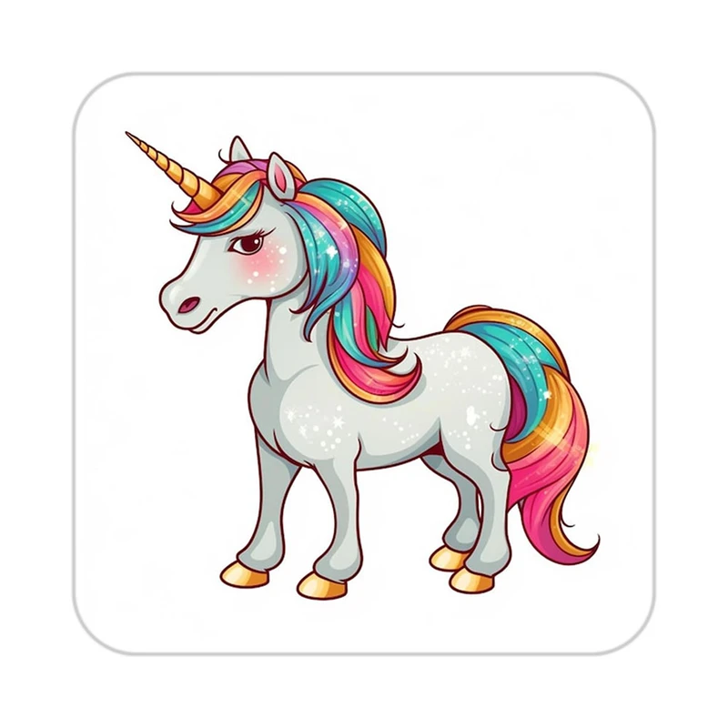 زیر لیوانی کاکتی طرح اسب تک شاخ و یونیکورن مدل mp31346