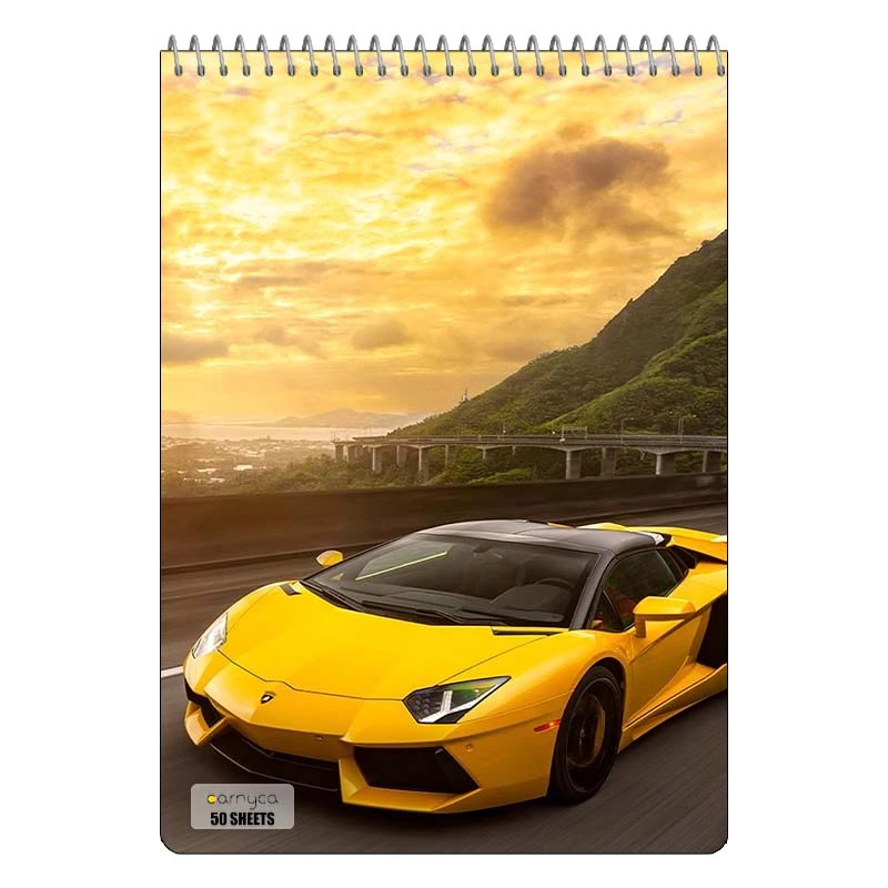 دفتر نقاشی 50 برگ سیمی کارنیکا طرح لامبورگینی اونتادور Lamborghini Aventador کد 43566