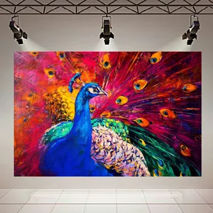 پوستر پارچه ای طرح نقاشی مدل طاووس زیبا کد AR30593