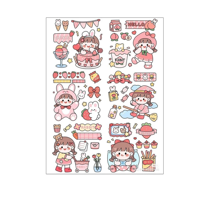 برچسب سهیلا جایروندی مدل برش نخورده طرح اسکرپ بوک دخترتوت فرنگی