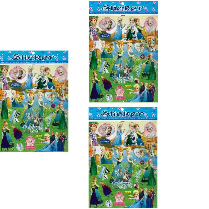 استیکر  کودک طرح السا و فروزن مدل FROZEN FEVER بسته 3 عددی