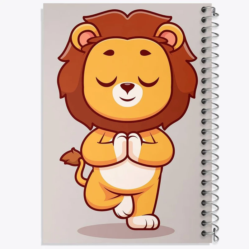 دفتر مشق 50 برگ خندالو مدل حیوانات بامزه شیر کد 29450