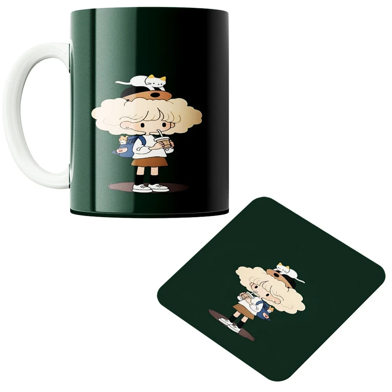 ماگ پادآفرین مدل پسر کد 379 به همراه زیر لیوانی 