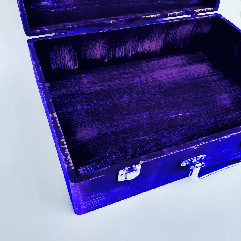 جعبه هدیه چوبی مدل چمدان طرح کاشی نستعلیق کد WSL528