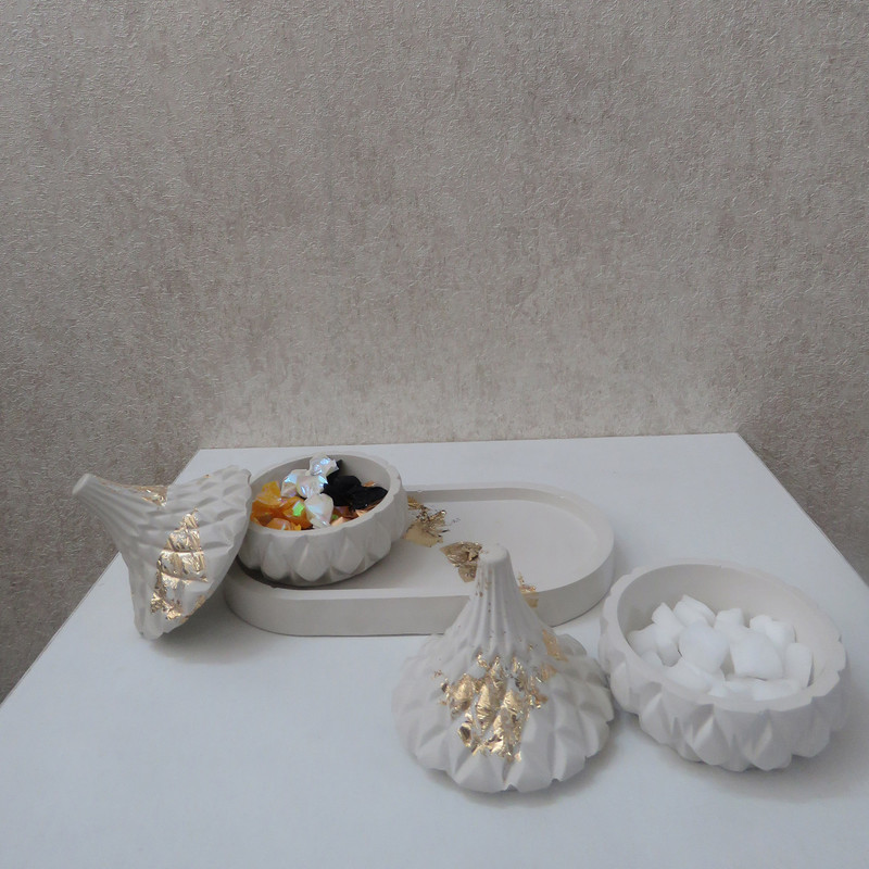 قندان مدل الماسی کد 443 به همراه سینی مجموعه 3 عددی