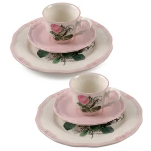 ست فنجان و نعلبکی 6 پارچه 2 نفره لاویوا مدل Mio Rosa