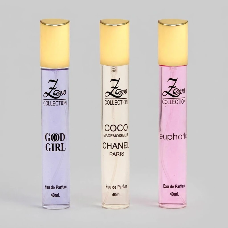 عطر جیبی زنانه زوا مدل ایفوریا گودگرل شنل کوکو با رایحه شیرین حجم 40 میلی‌لیتر مجموعه 3 عددی