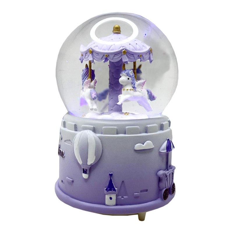 گوی موزیکال مدل پمپی اسب تک شاخ شهربازی طرح Happy Time کد PAB378